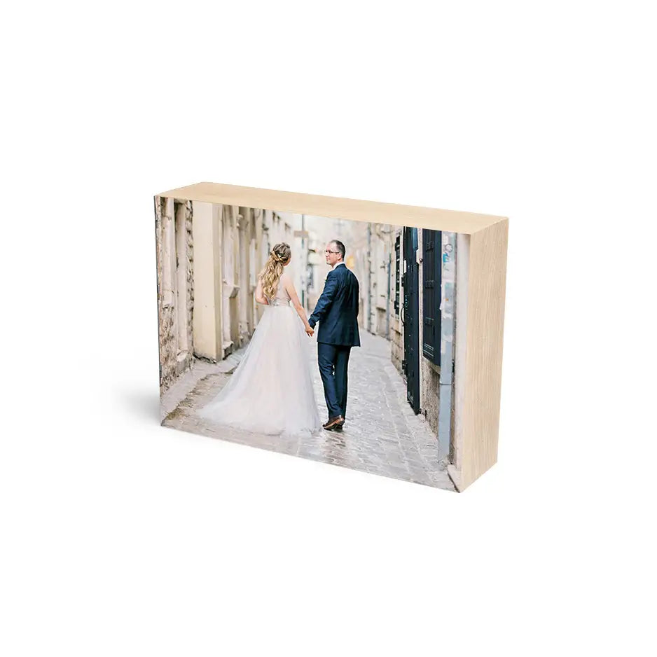 Capture Wedding Memories - Elegant Walnut Photo Blocks