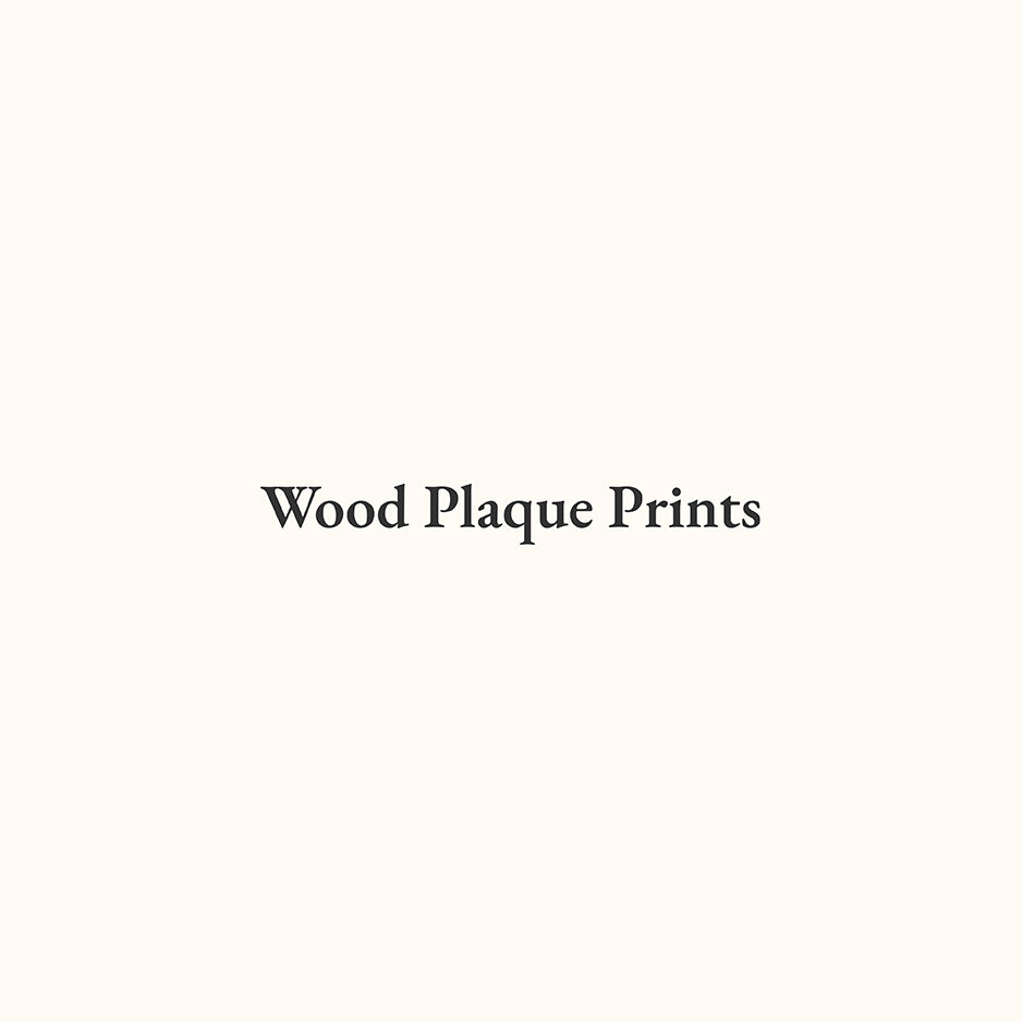Wood Plaque Prints in elegant serif font on white background for family wood plaque collection.