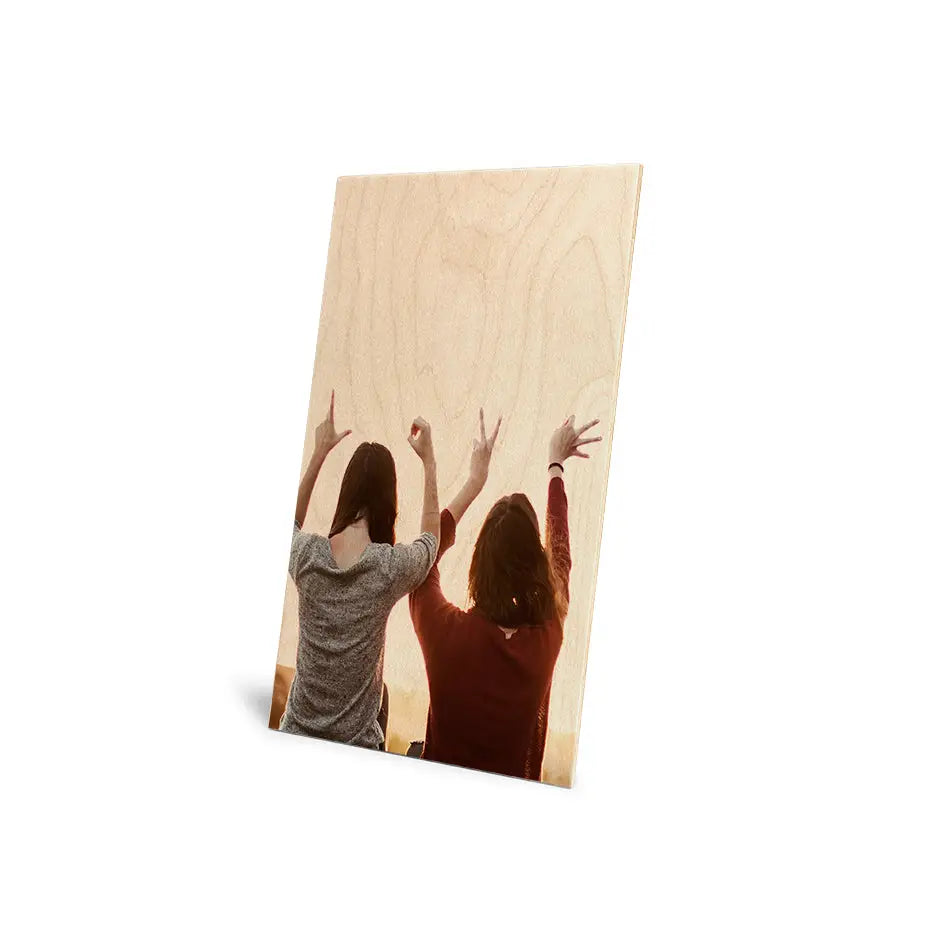 Wooden photo frame showcasing a woman and child with a 10x24 Original Cove Print