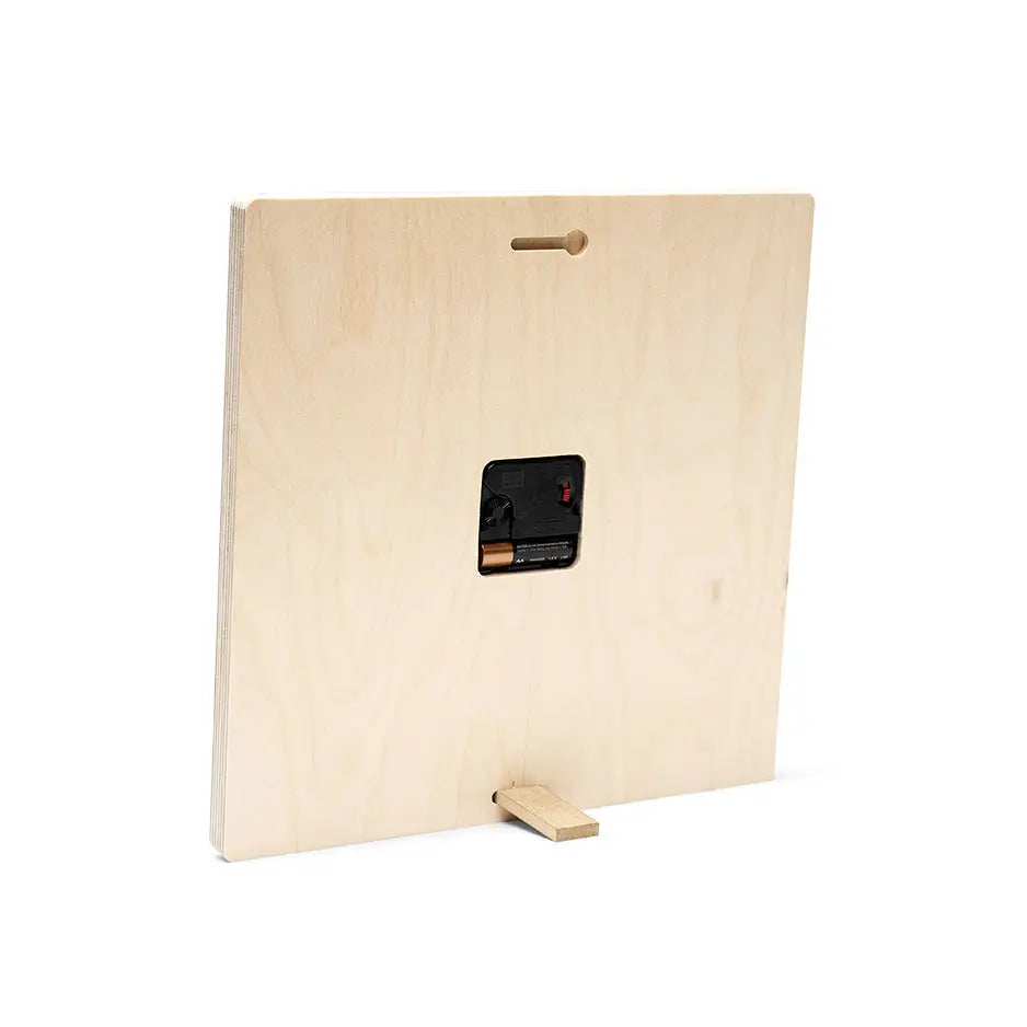 Wooden iPad stand with USB featured with a 12x12 customized clock design