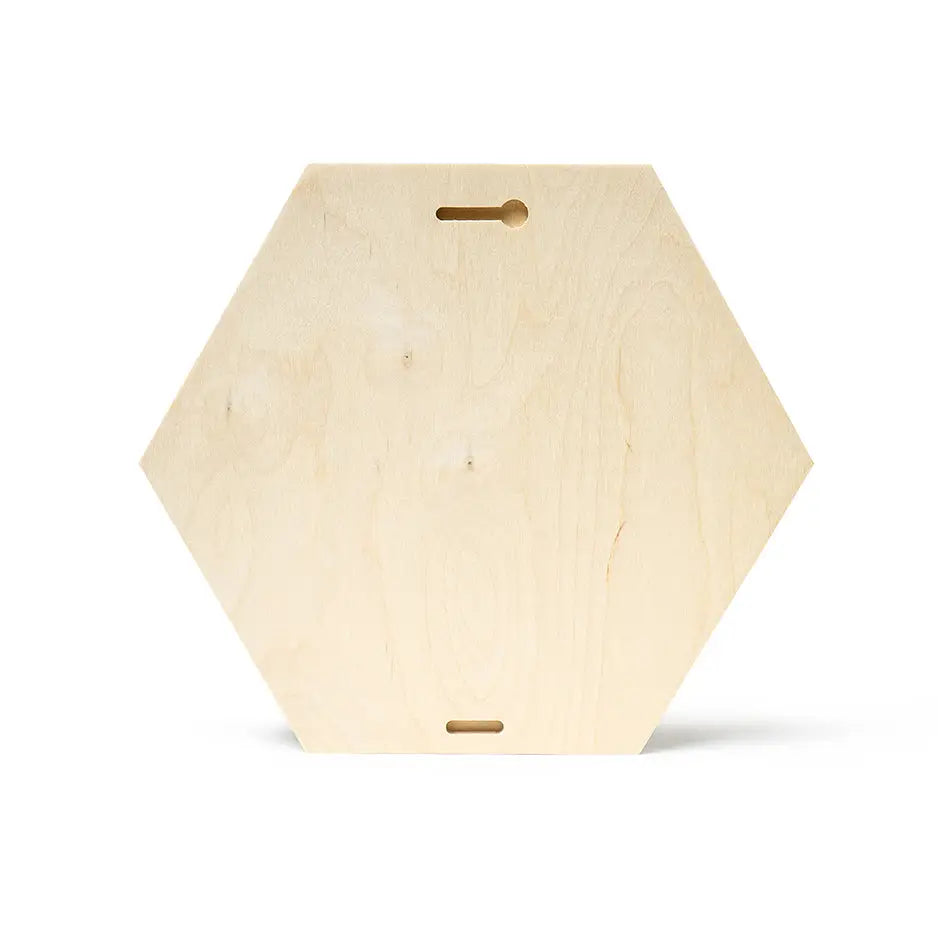 Hexagon cutting board made from birch wood for 12x12 Hexagon Birch Photo Mount Print