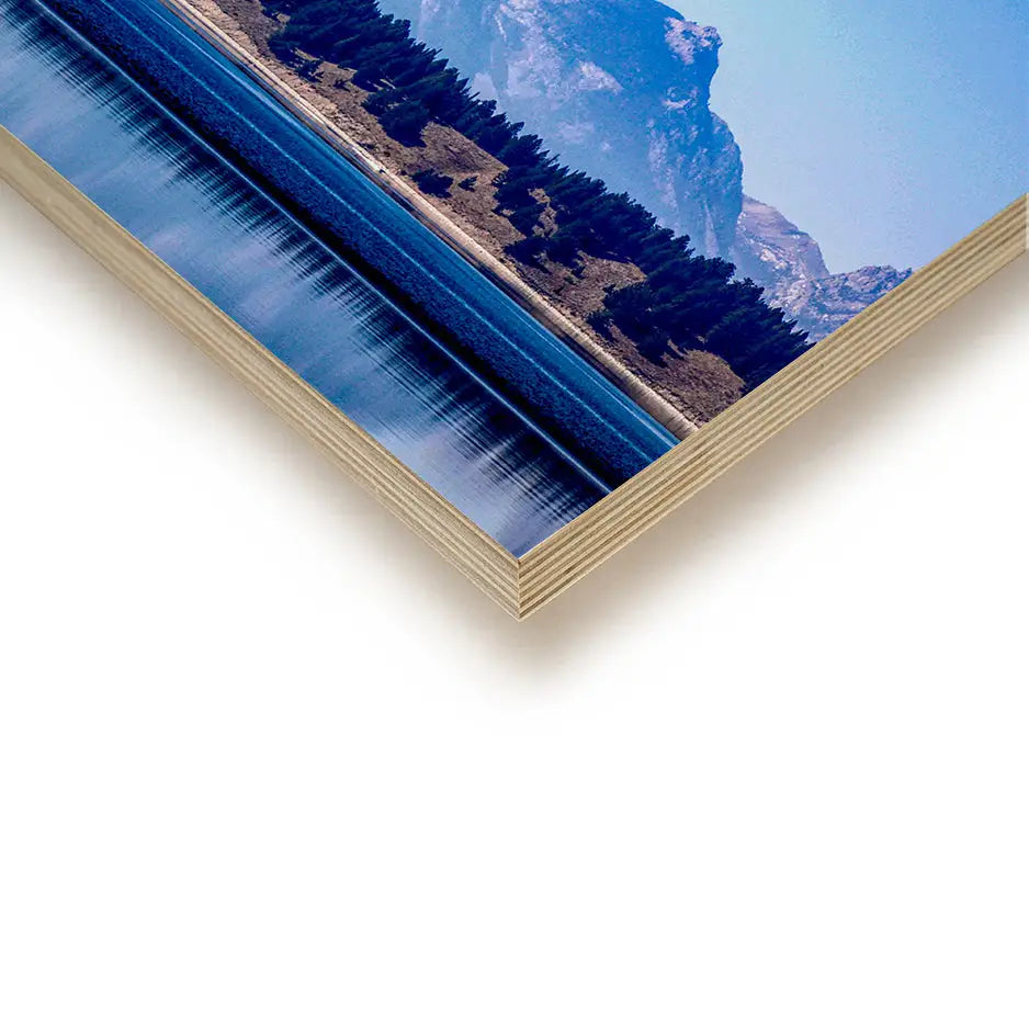 Mountain range in the distance on a 12x24 Wood Print Bright White