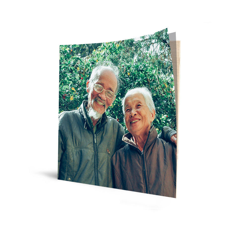 Elderly couple’s memories showcased in a 16x16 Cove Photo Mount Print