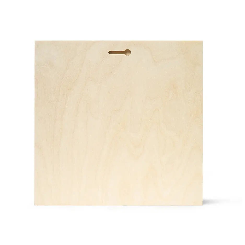 Wooden cutting board with a hole, featured in 16x16 Wood Print Bright White design