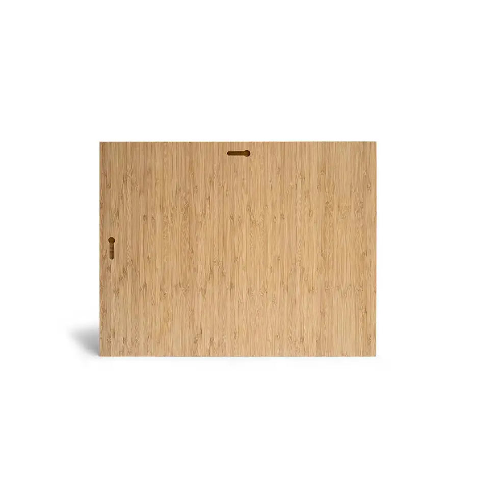 Wooden cutting board with hole showcased in 16x20 Blank Bamboo Panel product image