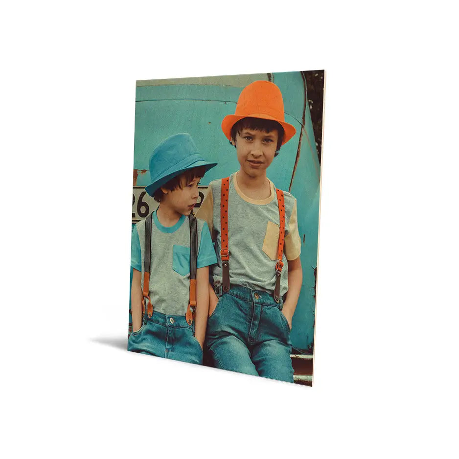 Children in suspenders and a hat featured in 16x20 Original Cove Print