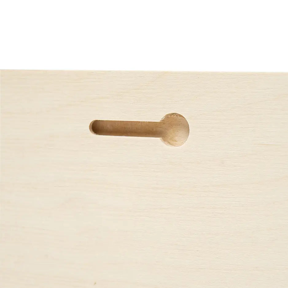 Wooden drawer with handle in 16x20 Wood Print Bright White showcasing craftsmanship