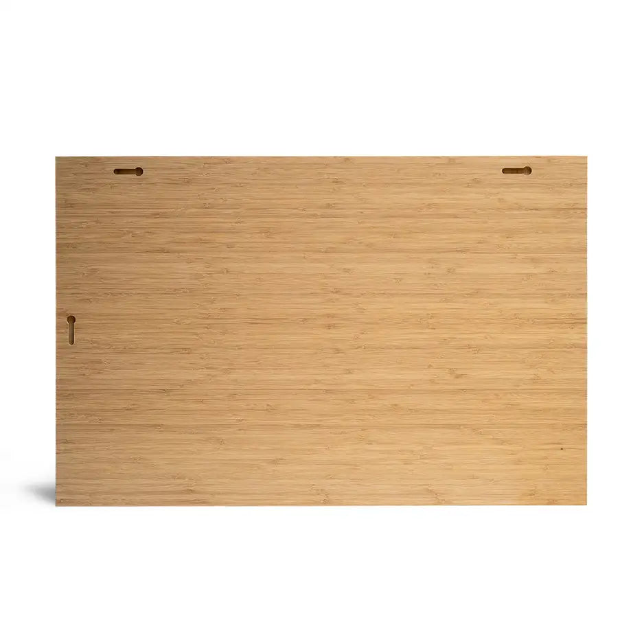 Wooden cutting board with handle on 20x30 Bamboo Wood Print display