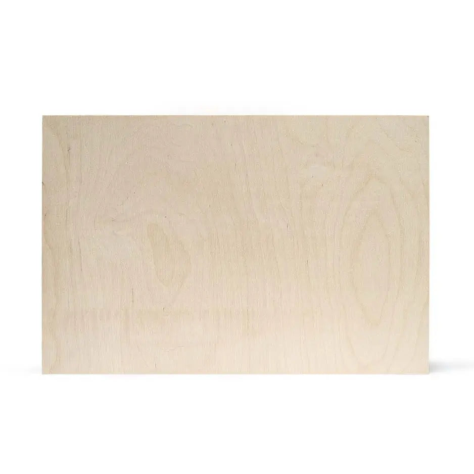 Close-up of 20x30 Blank Birch Panel on a white background, ideal for crafting