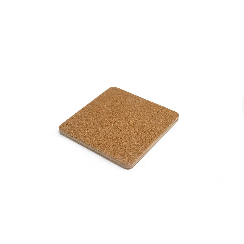 Cork coasters displayed in a 4x4 Wood Coaster Set for home and kitchen use