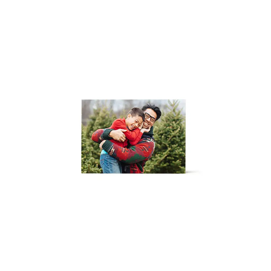A man carrying a woman in his arms on a 5x7 Birch Photo Mount Wood Print