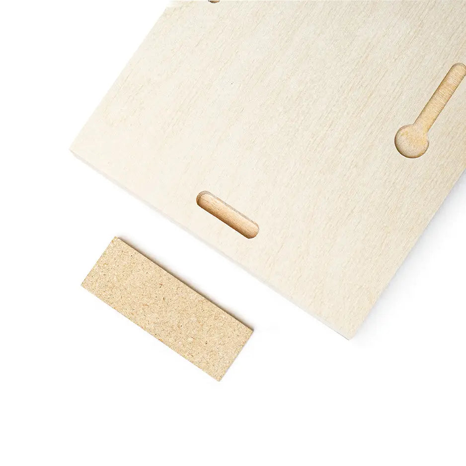 Wooden cutting board with cork and wood in the 5x7 Multi Panel Print Collection