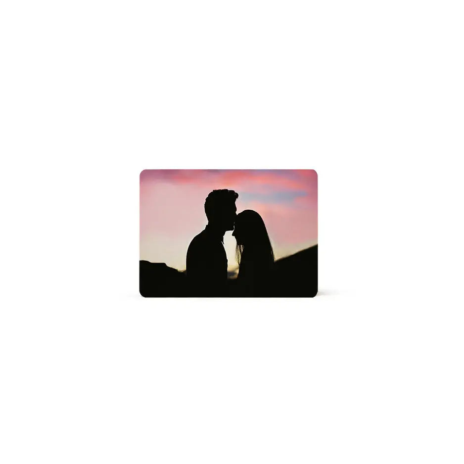Silhouette of a horse and person on a 5x7 photo tile wood print vintage design