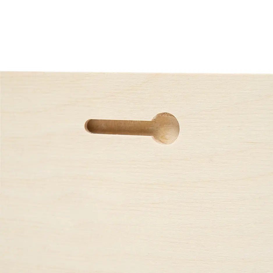 Wooden drawer with handle showcasing 5x7 Wood Print Bright White product