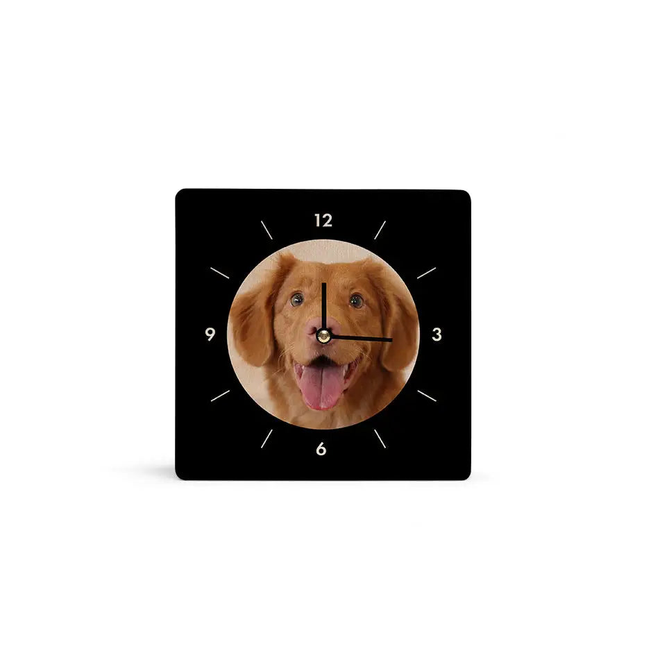 Clock with dog’s face in 6x6 Circle Personalized Clock design for pet lovers