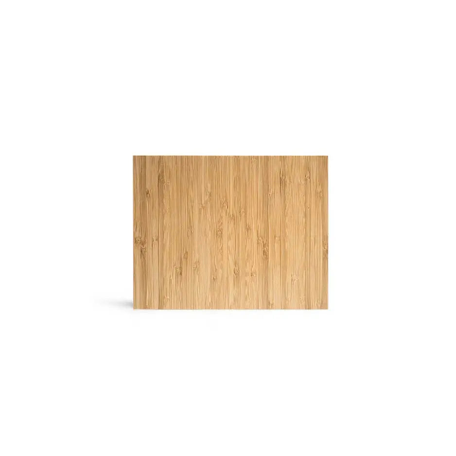 Blank Bamboo Panel on a bamboo cutting board with a white background