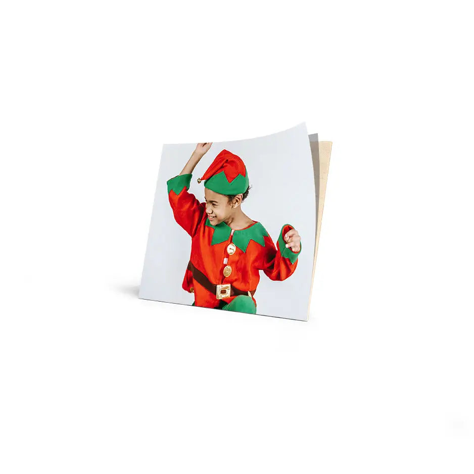 Person in festive elf costume with red and green outfit for 8x10 Cove Photo Mount