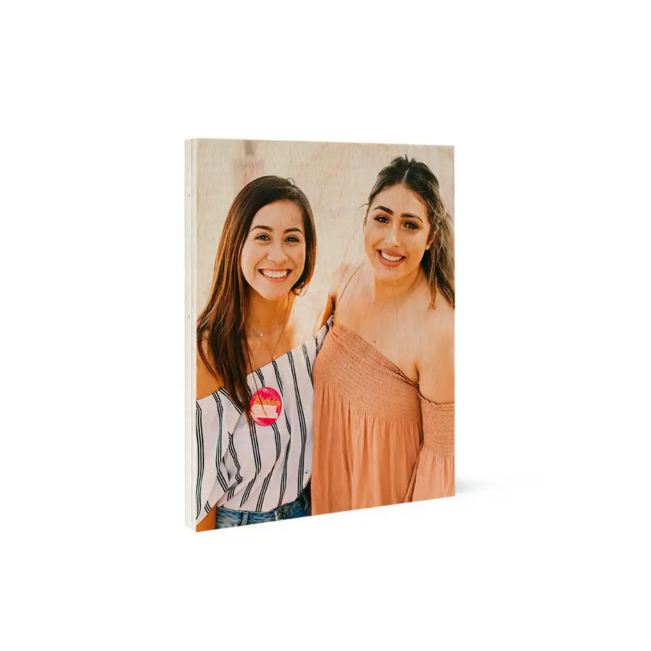 Two women in a photo album on an 8x10 Wood Print Vintage for heartfelt memories