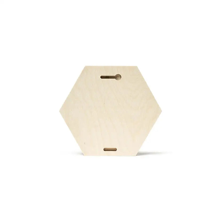 Wooden cutting board in hexagon shape featuring 8x8 Blank Birch Hexagon design