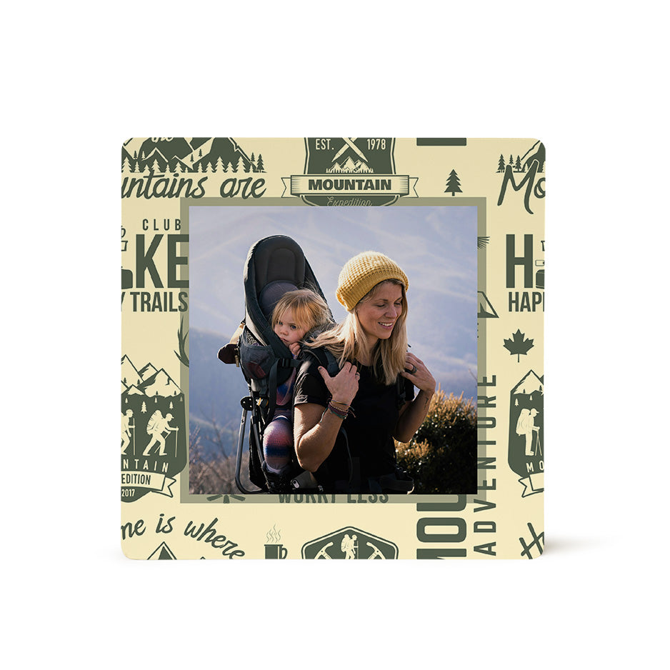 Square photo tile with hiking pattern for wall decor, ideal as a pattern photo tile
