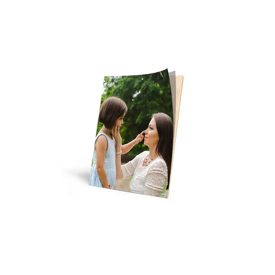 A mother and daughter enjoying time together in a park on an 8x10 cove photo mount