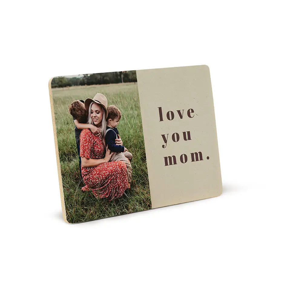 Love You Mom Wood Plaque featuring heartfelt message for mom in stylish decor design