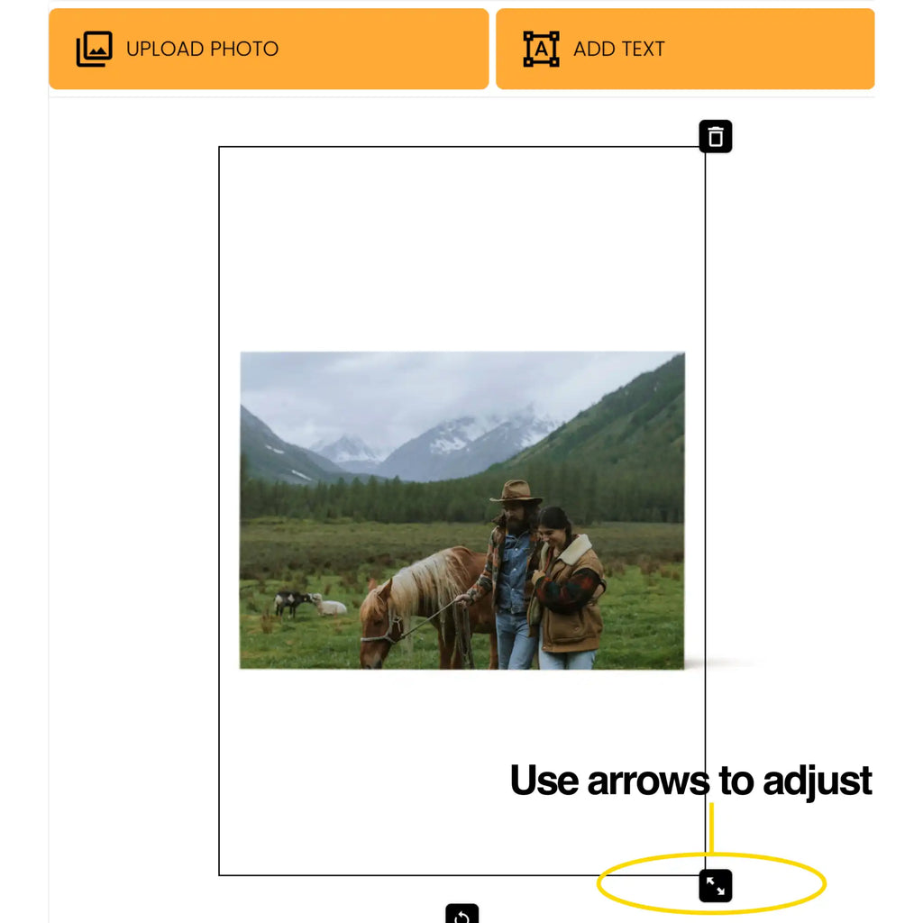 An interface for uploading and editing photos.