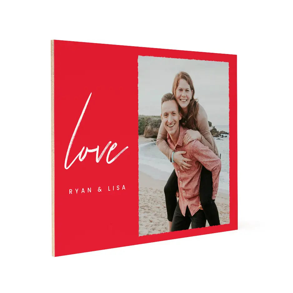 Love Script Print displayed as a photo canvas print in various sizes 11x14, 16x20, 20x30