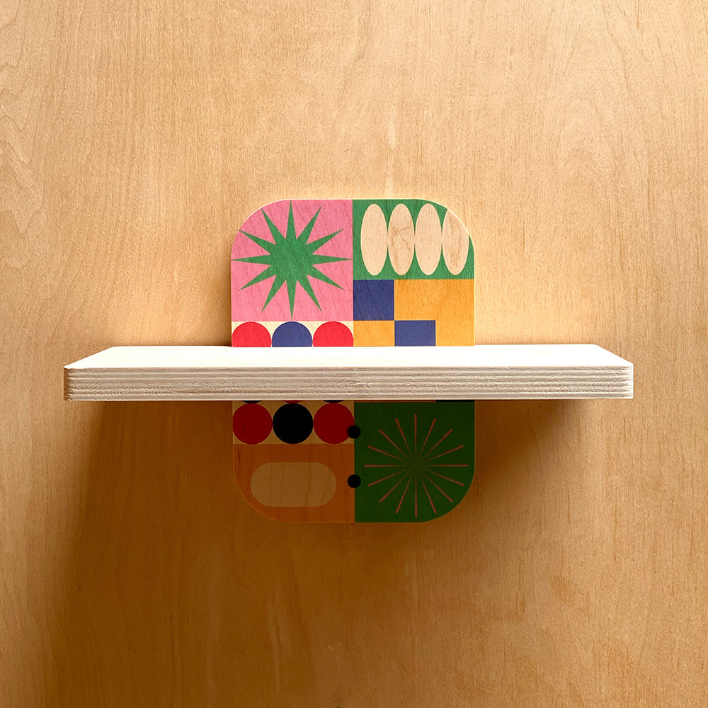Geometric patterned shelf from Simple and Sturdy Wall Shelves with exclusive geometric design