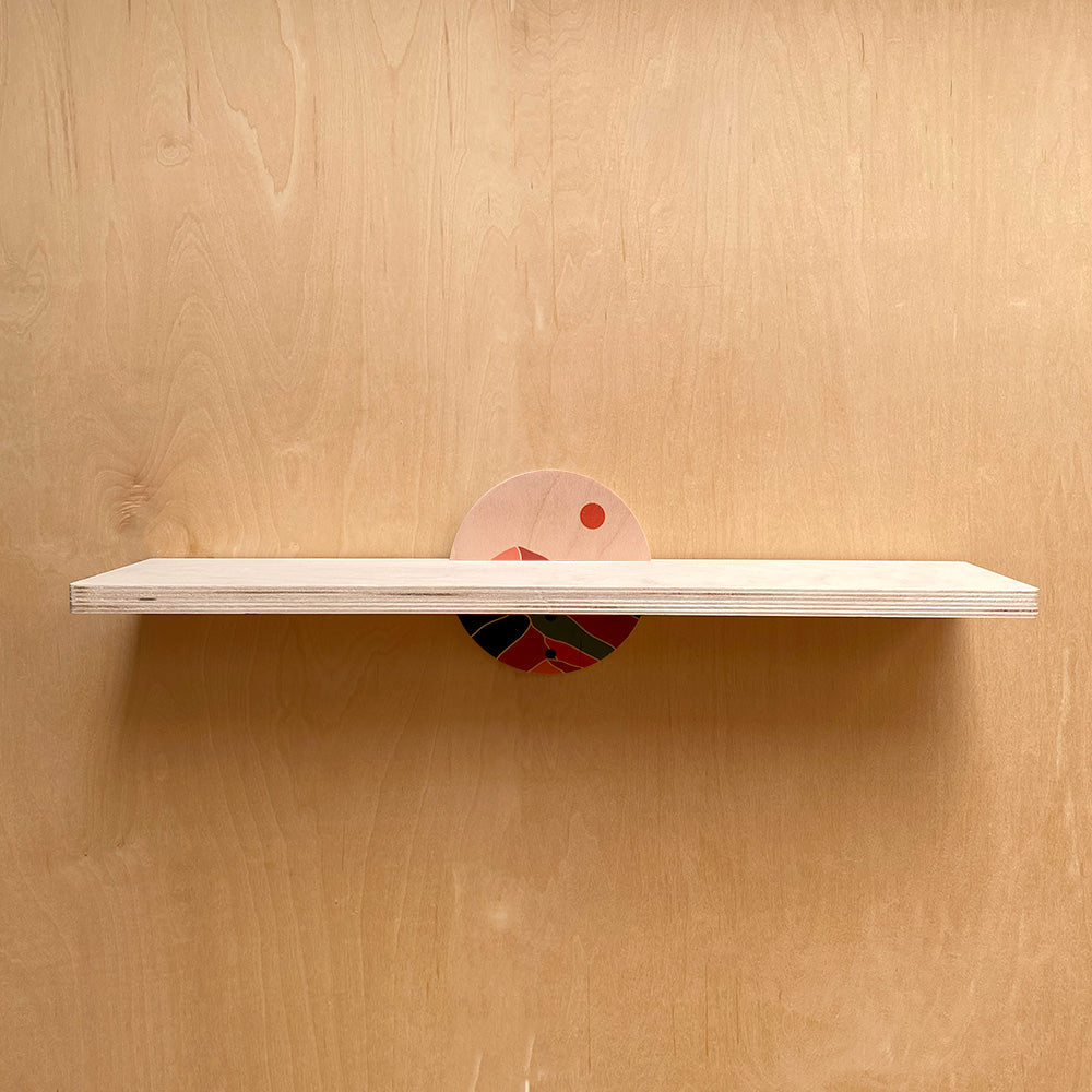 Wooden sturdy wall shelf with decorative support for stylish and functional storage