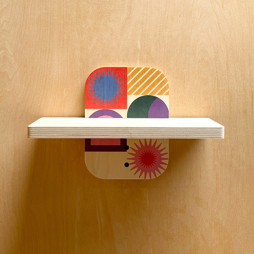 Colorful geometric wall shelf from Modern Sturdy Wall Shelves offers stylish storage