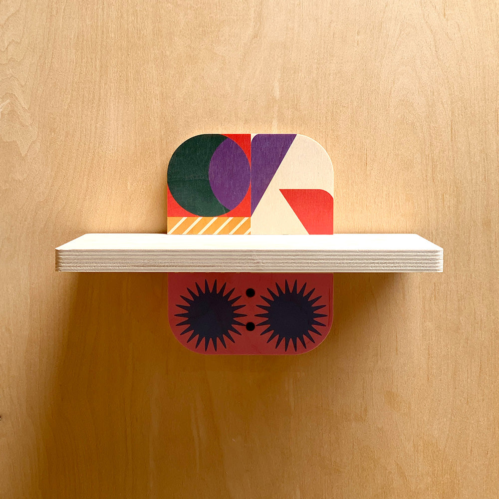 Geometric patterned sturdy wall shelves for modern stylish storage solutions